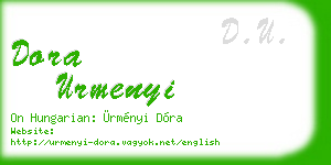 dora urmenyi business card